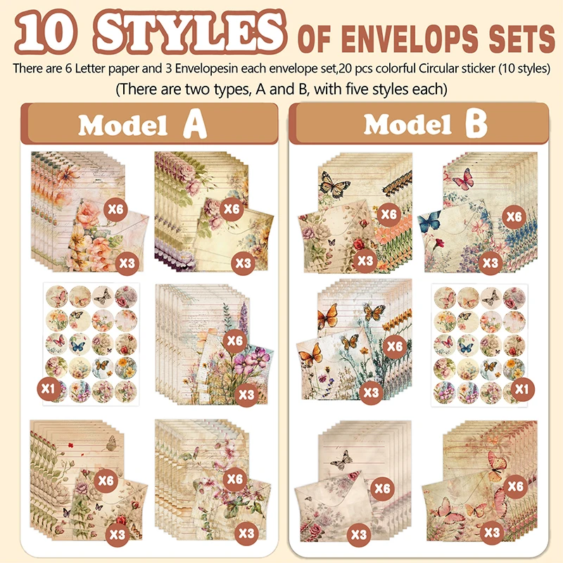 30 قطعة من ورق الألوان المائية الحية مع مجموعة 15 ظرفًا للقرطاسية الشخصية #4