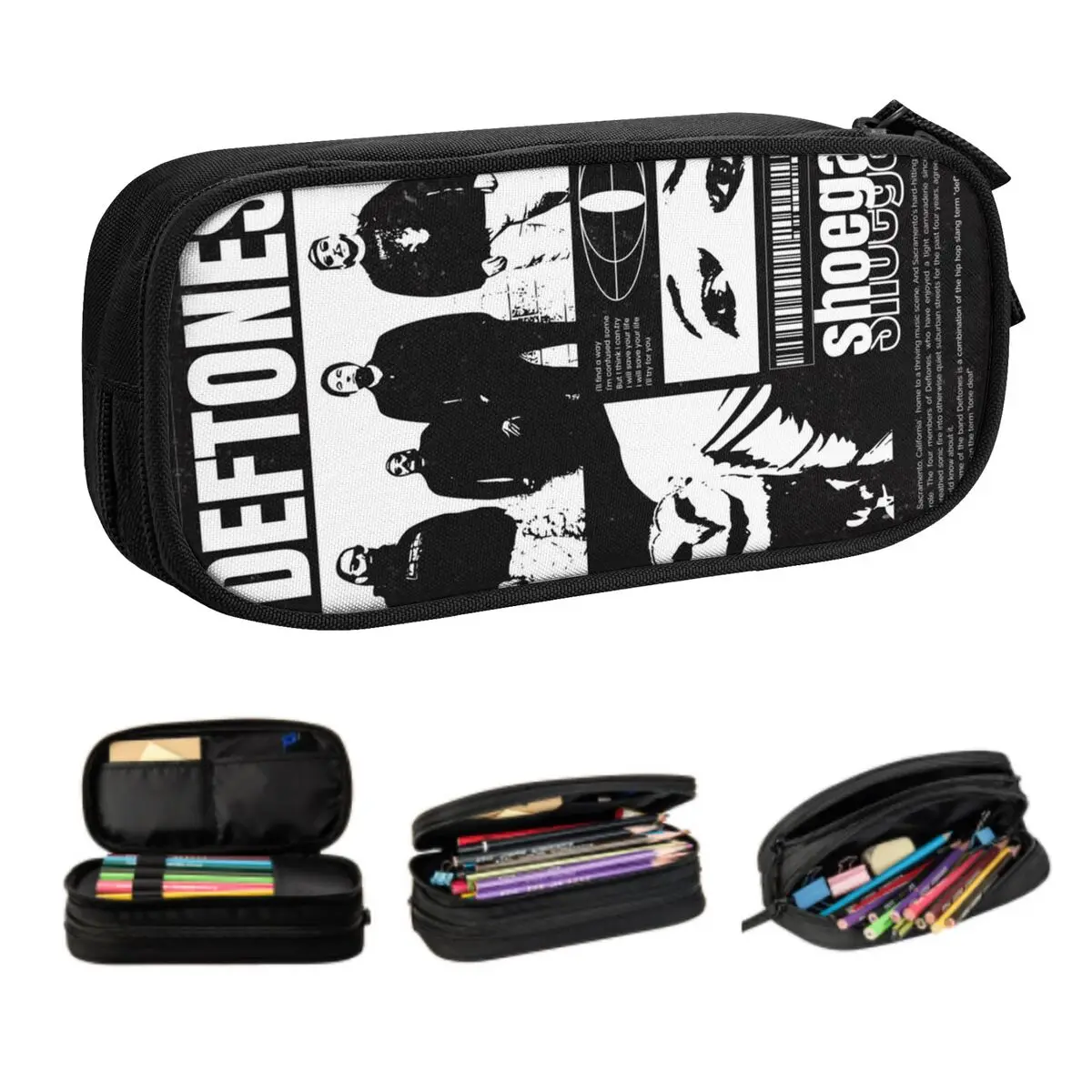 

Симпатичные пеналы D-Deftonesed на заказ для девочек и мальчиков, большая вместительная альтернативная сумка-карандаш с металлическим ремешком, школьная сумка