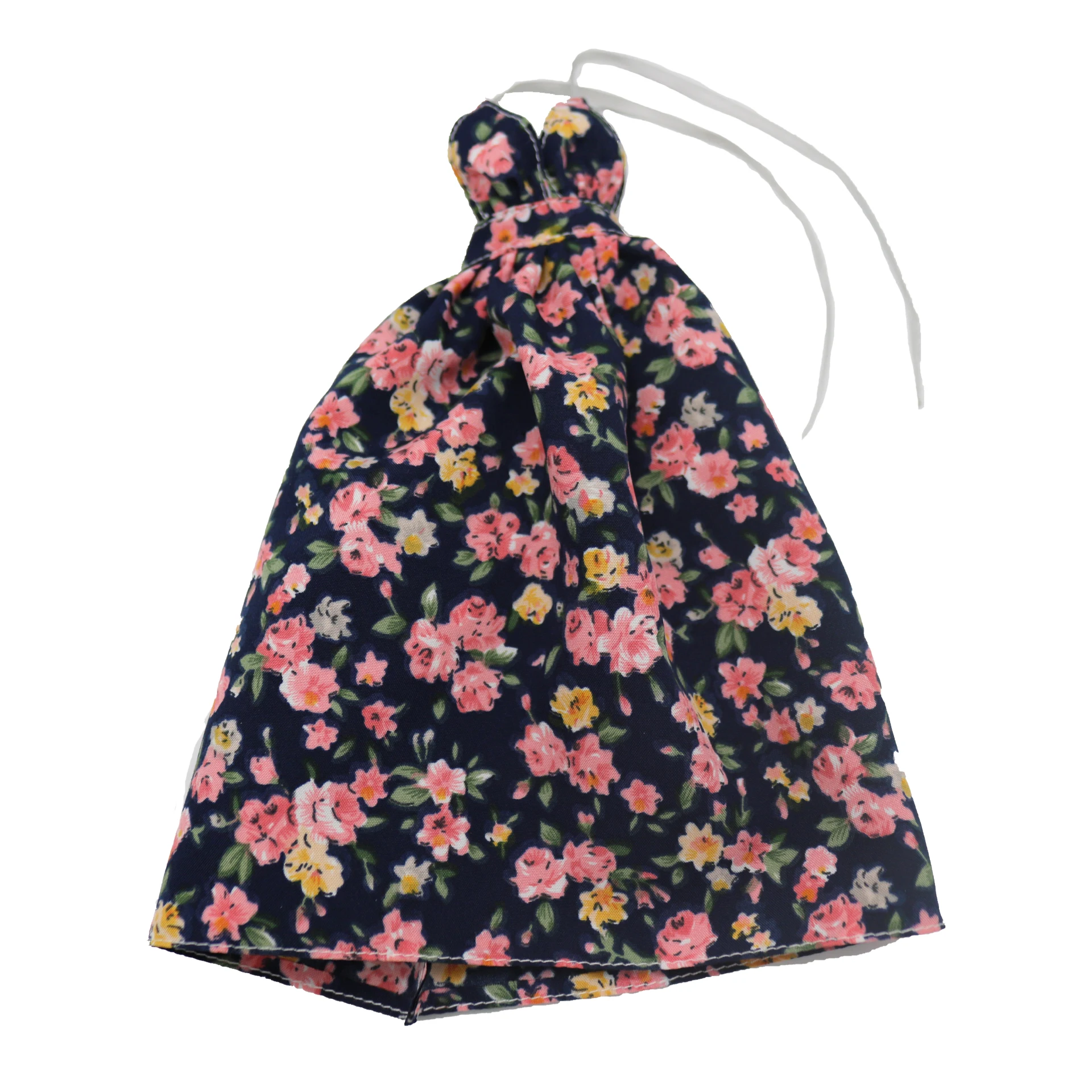 New 30cm 1/6 halterneck backless floral puffy Long dress Daily Wear Accessories for Barbies doll
