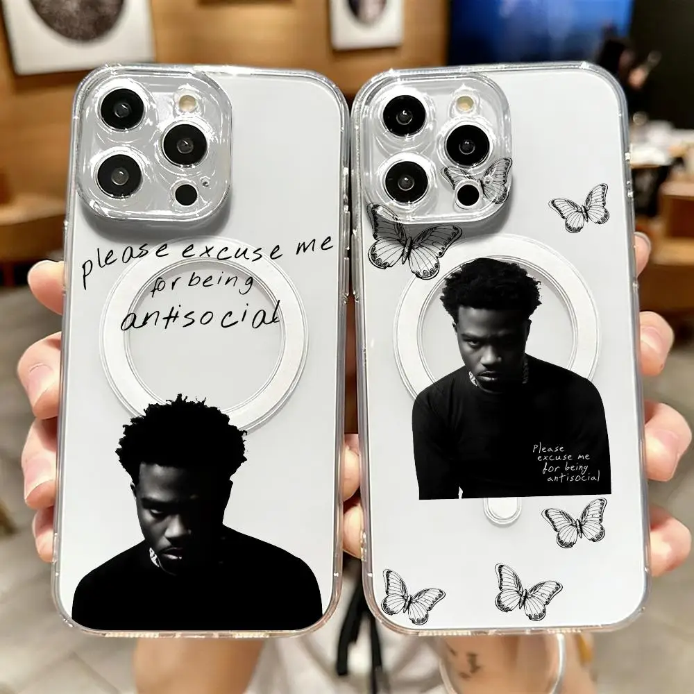 R-Roddy Ricch Rapper Cool Phone Case For IPhone 17 16 15 14 13 12 Pro Max Plus Magnetic Crystal Clear Case Wireless Charge