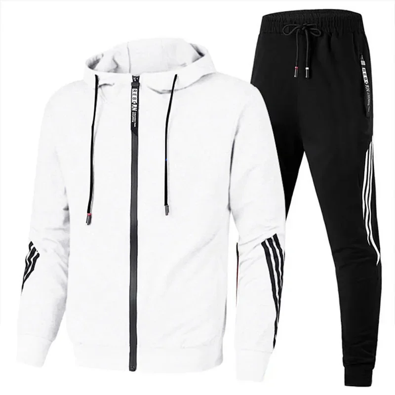 2024 New Men's Winter Sports Set Slim Fit Sportswear Cardigan Long sleeved Casual Running 2-piece Set+Sports Pants