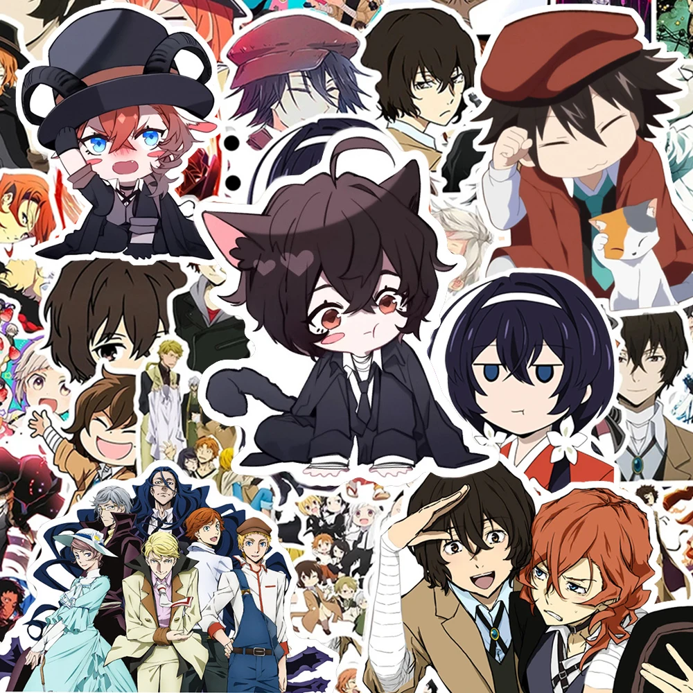 10/30/50 Stück Coole Anime Bungo Stray Dogs Aufkleber Klassische Japanische Manga-Sticker DIY Skateboard Handy Notizbuch Cartoon-Aufkleber Spielzeug