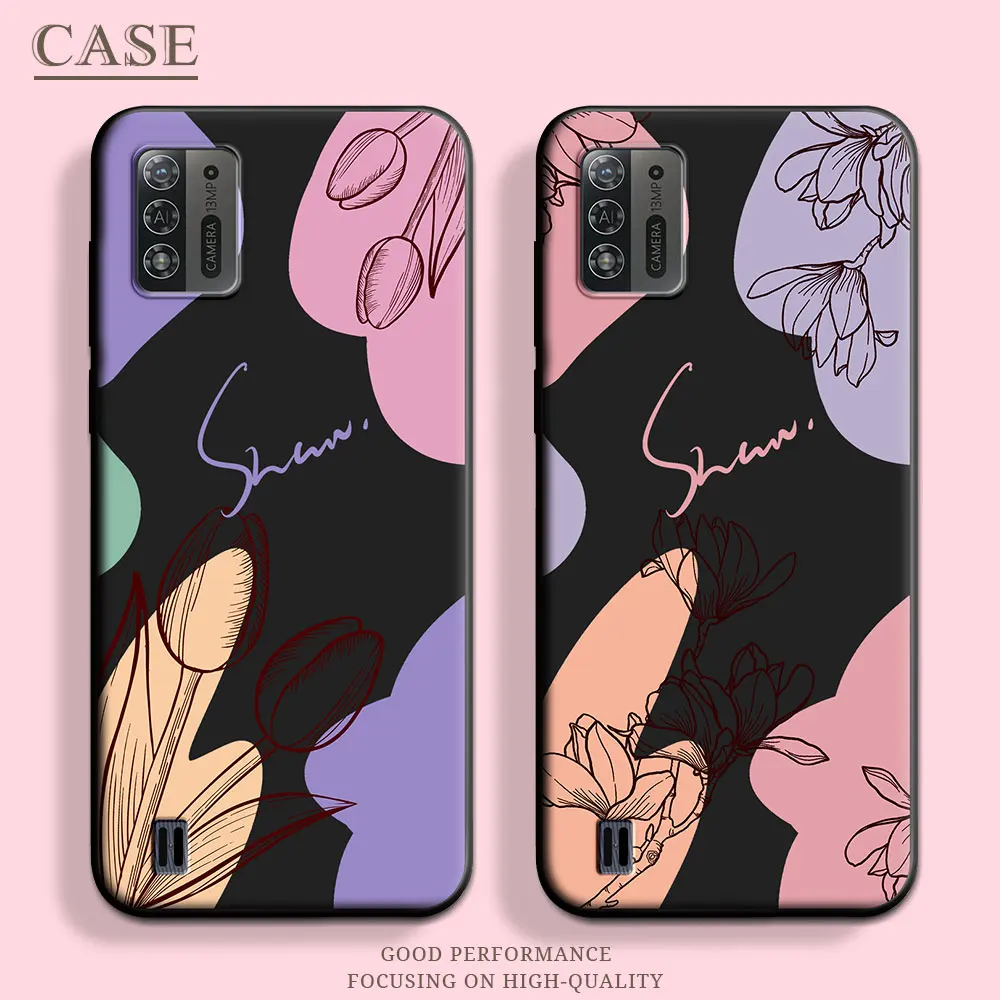 For ZTE Blade A51 Lite / A52 Case Butterfly Soft Silicone Couple Stars TPU Flower Phone Case For ZTE A52 Lite Cute Back Cover