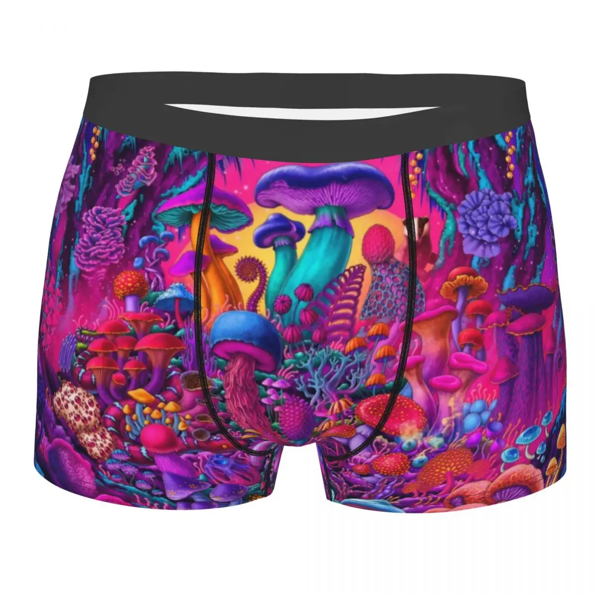 

Male Sexy Psychedelic Trippy Magic Rainbow Mushroom Mysterious Boho Underwear Boxer Briefs Men Breathbale Shorts Underpants