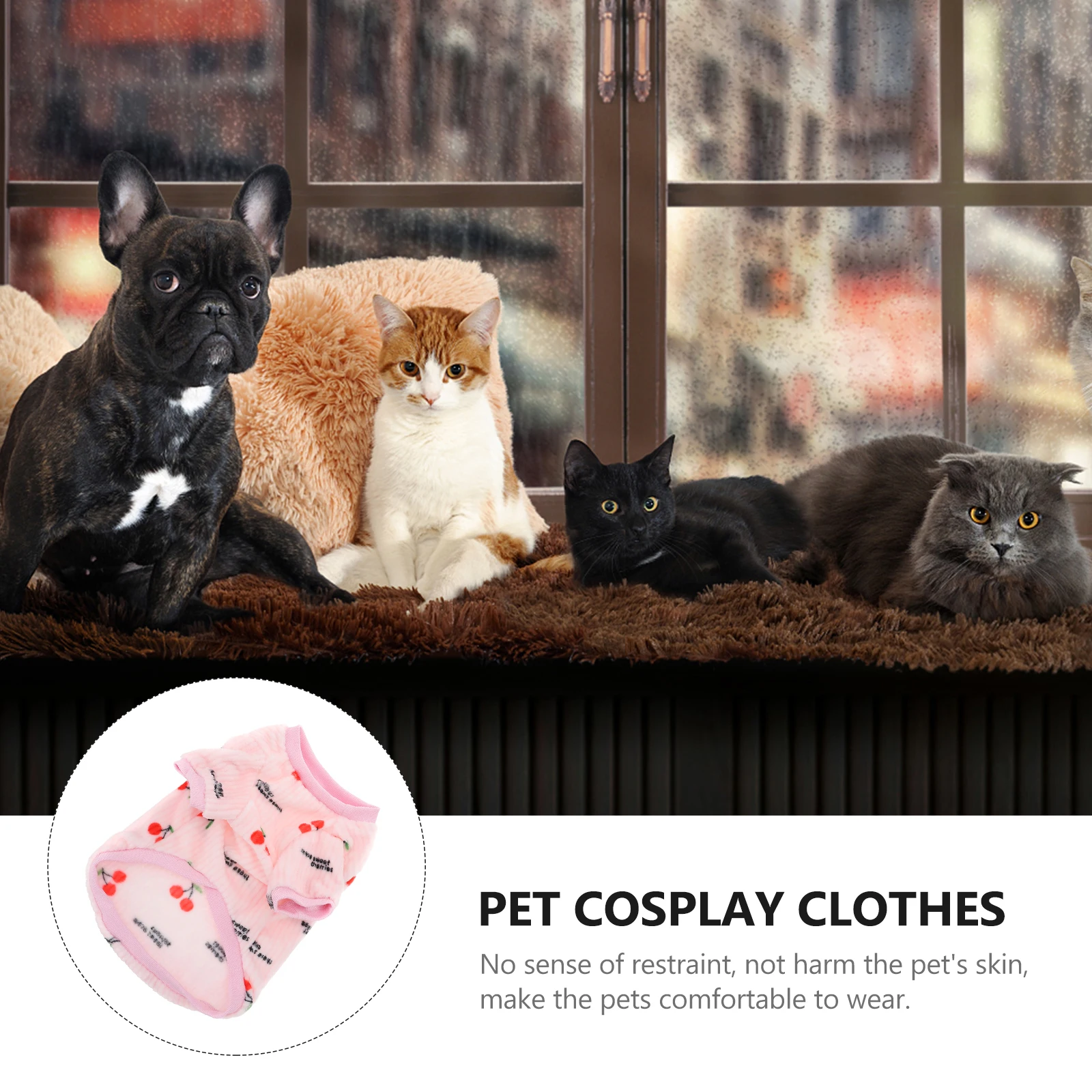 

Dog Vest Pet Costume Adorable Winter Warm Bone Shape Two Legs Flannel Clothes Size S Reusable Outfit Small Pets Dog Funny