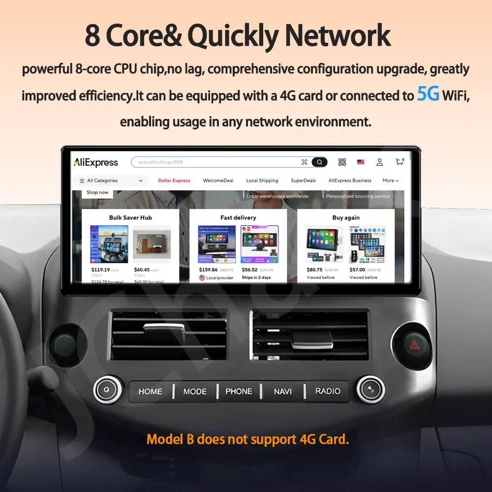 أندرويد السيارات 12.3 بوصة لتويوتا لاند كروزر برادو 150 2004-2009 اللاسلكية CarPlay Lntelligent الوسائط المتعددة شاشة تعمل باللمس BT WIFI #4