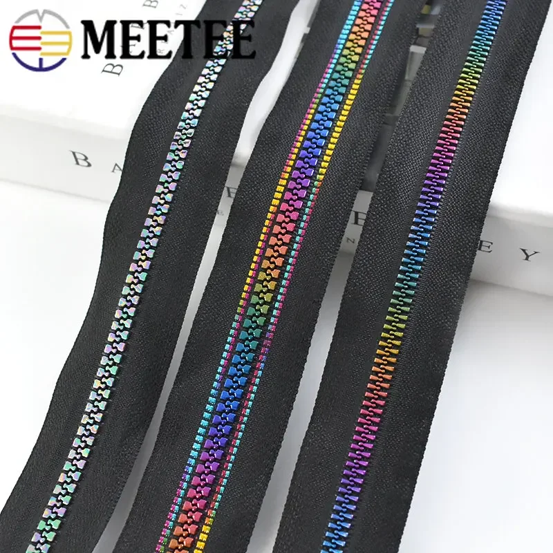 2-10Meters 5# Resin Zippers Rainbow Decorative Roll Zipper Tape for Bag Jacket Clothes Zip Repair Kit DIY Sewing Accessories