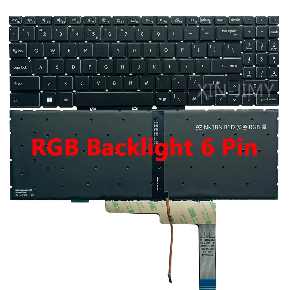 Imagem -02 - Rgb Backlit Teclado Msi Alfa 17 15 B5eek 17 15 A11uek A11udk A11uck Pulso Gl66 Gl76 11uek 11udk 11uck Gl76 us
