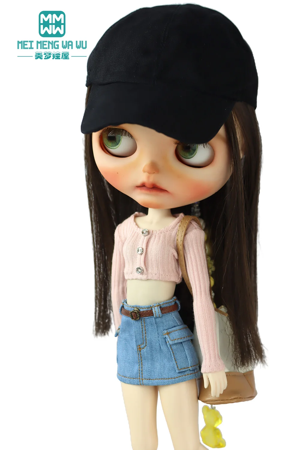 28 cm Blyth-Puppenkleidung, modische bonbonfarbene Blusen, Mini-Jeansröcke für OB23 OB24 Azone-Puppenzubehör – Detail 25