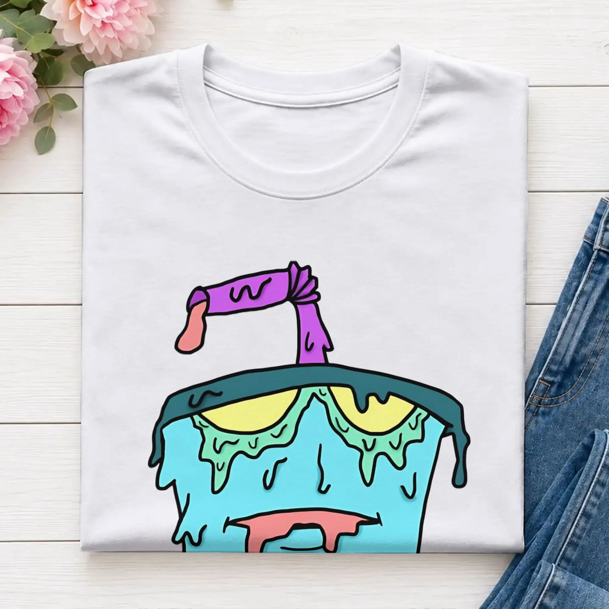 Funny Master Shake Melty T-Shirts for Men O Neck Pure Cotton T Shirts Aqua Teen Hunger Force Short Sleeve Tees Gift Idea Clothes