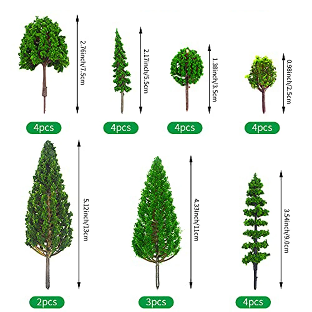 25pcs Fine Detail Miniature Trees for HO N Scale For Train Layouts Diorama Scenes and Model Environment Design
