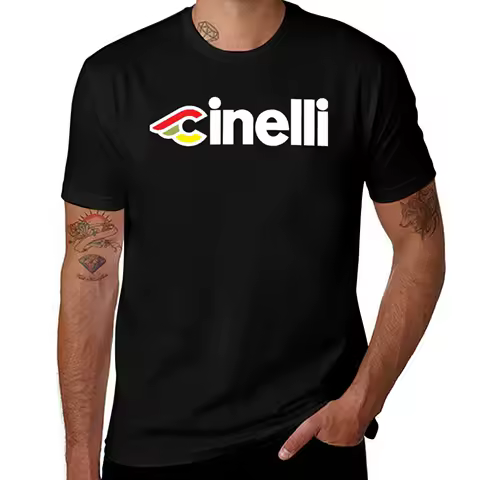Cinelli Bikes Bicycle Logo T-Shirt street wear vintage anime shirt blue lock mens funny t shirts
