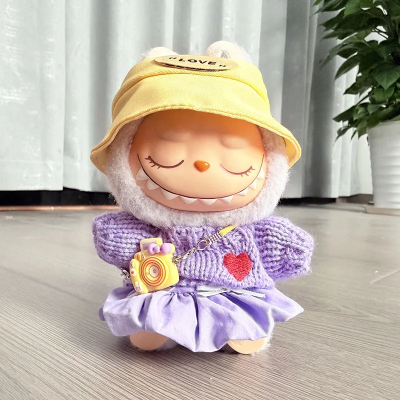 2025 وصول جديد رائجة البيع ل Labubu الملابس والاكسسوارات قلادة الحب سترة مجموعة هدية عيد ميلاد في المخزون لا دمية #3