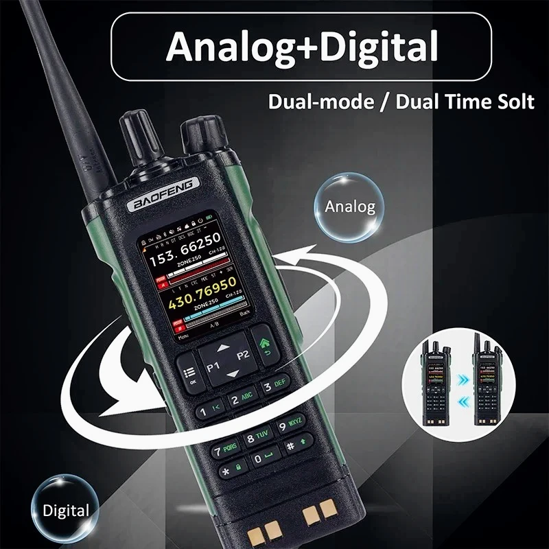 Baofeng DM-32UV DMR اسلكية تخاطب راديو GPS فتحة زمنية مزدوجة نوع-C شحن لحم الخنزير اتجاهين الراديو