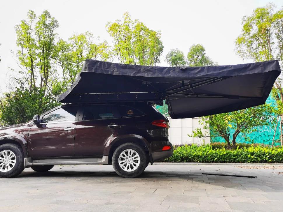 

2.5M Car Awning,4x4 Free Standing 270 Foxwing Outdoor Awning with Walls Best Straight Bracing Tent for Offroad Camping