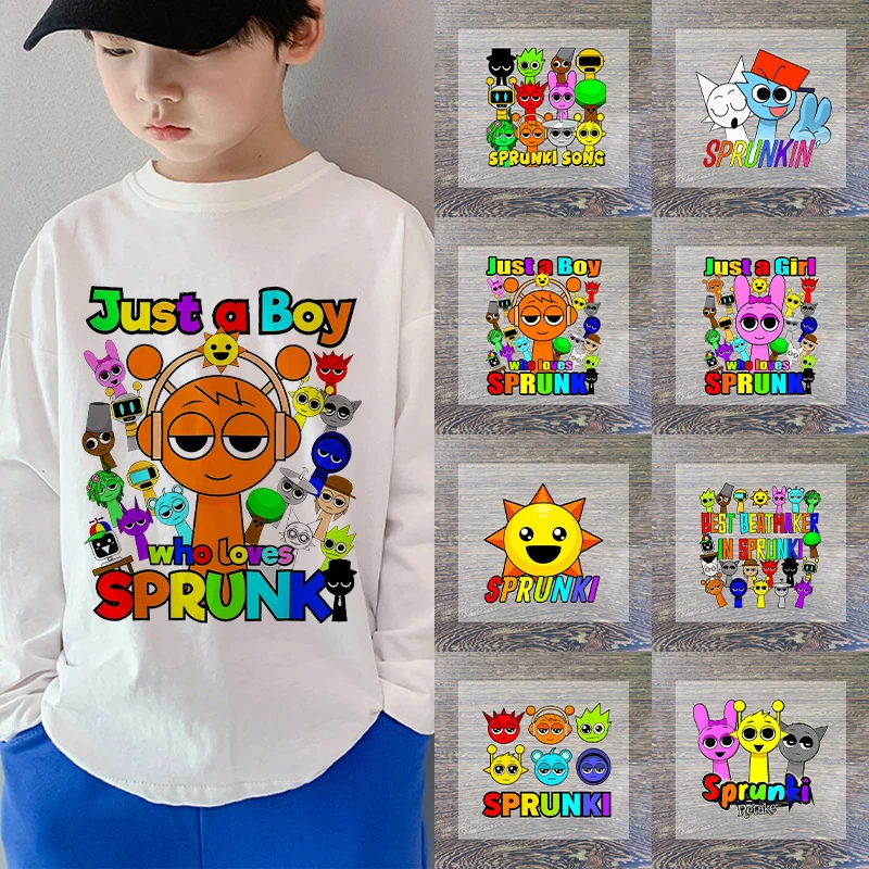 yZ[zNew Sprunki Sticker Cartoon Iron on Patches for Clothing DIY T-shirt Heat Transfer Children Clothes Custom Vinyl Sticker Gifts