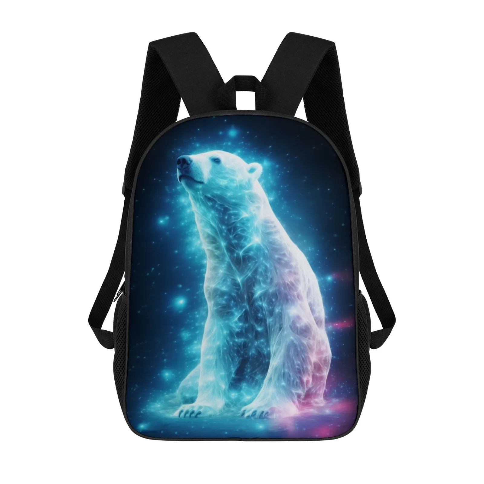 

Рюкзак Nebulae с неоновым белым медведем, школьная сумка с принтом, 17 дюймов, детский школьный рюкзак, 17-дюймовый школьный рюкзак, сумка