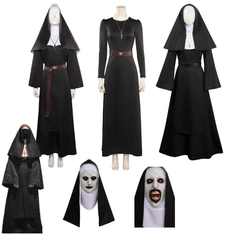 The Nun 2 Irene Cosplay Monastic Clothes Costume Dress Outfits for Women Girls Role Play Halloween Carnival Party Disguise Suit