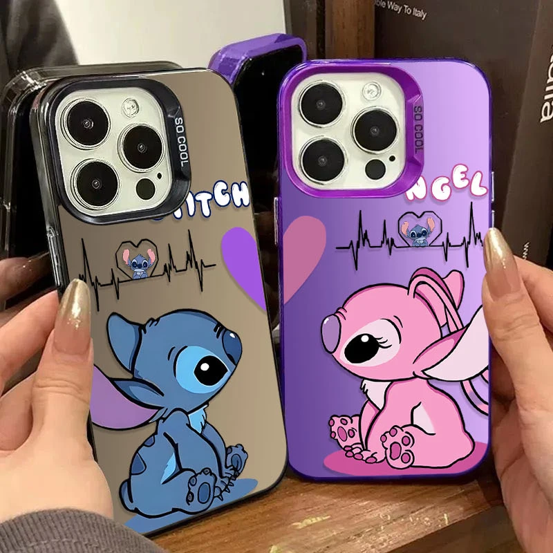 Disney Stitch Love Couples Matte Case for Samsung Galaxy A55 A35 A25 A15 A05 A05S 5G A13 A23 A12 A22 A32 A52 A52S A72 A51 A71 4G