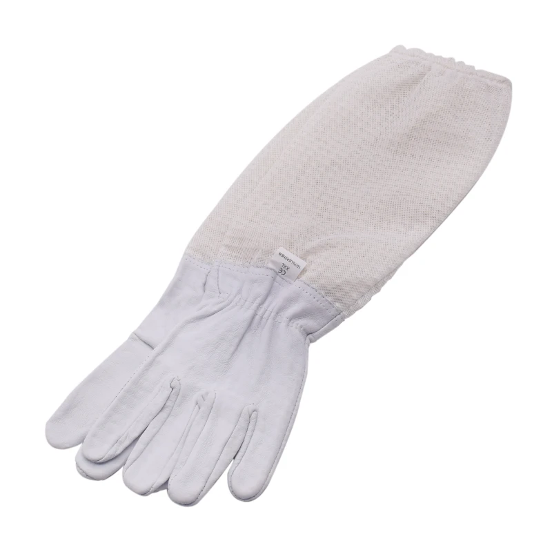 

Beekeeping Ventilated Goatskin Anti-Bee Gloves Ultra Mesh Gloves 3-layer Net Ventilation Protect Your Hands Beekeeper Supplies