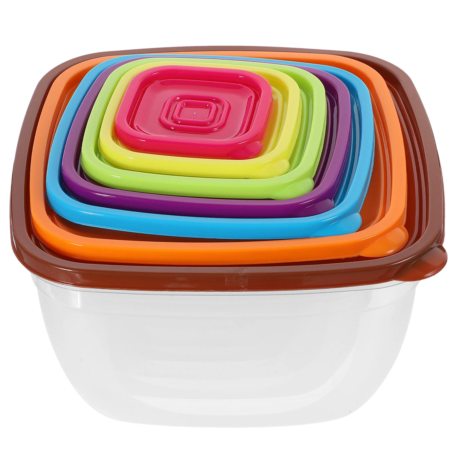 

7Pcs Plastic Mixing Bowl Salad Bowls Airtight Lids Refrigerator Food Storage Containers Organizer Plastic Bowl with Lid