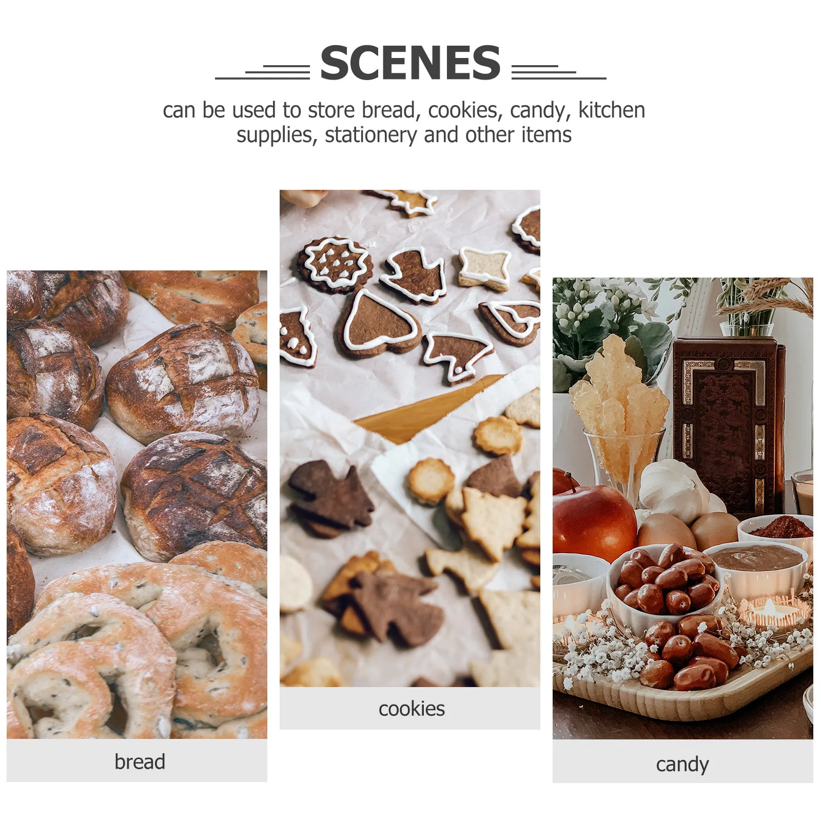 

Iron Bread Box Kitchen Desktop Organizer Vintage Pattern Bread Storage Container for Home Bakery Coffee Shop Kitchen Organizer