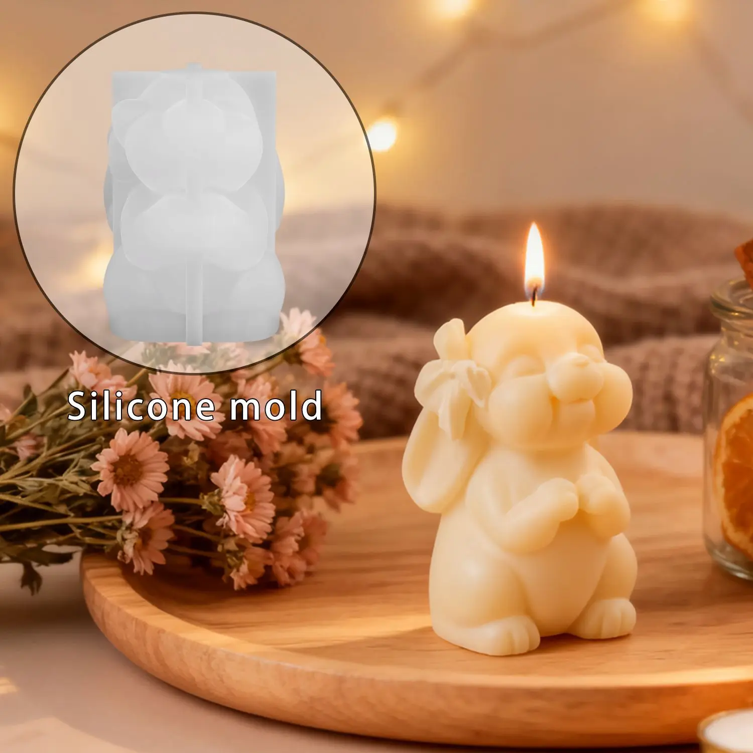 

DIY Easter Bunny Scented Candle Silicone Mold Plaster Ornament Easter Day Gifts Home Decor Molds for Candles Making Supplies