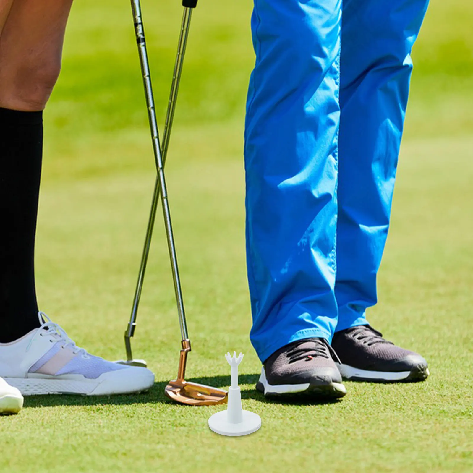 

2Pcs Golf Tees Adjustable Height Soft Rubber Flexible Training Equipment for Practice Mats Simulator Driving Range Accessories