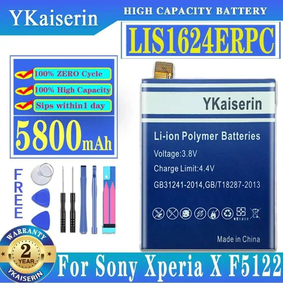

For Sony Xperia X Performance F8132 5800Mah Long-Lasting Mobile Phone Battery LIS1624ERPC
