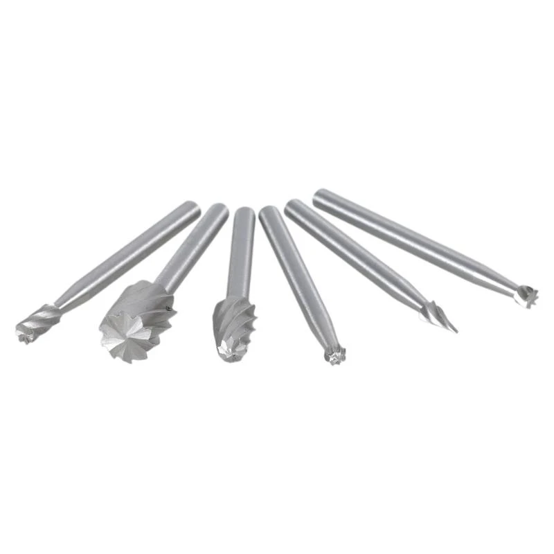 A2UD 6PCS HSS 라우팅 라우터 그라인딩 비트 미니를위한 로타리 도구를위한 BURS BITS BURS