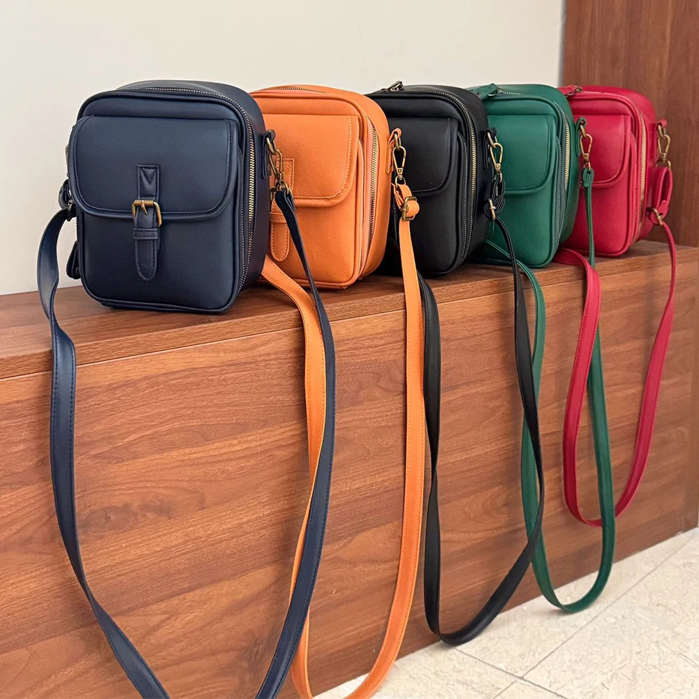 

Retro Crossbody Bag PU Leather Shoulder Purse Multi Functional Cellphone Bag Wallet Purse Adjustable Removable Strap Women's Bag