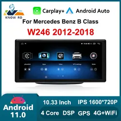KNOWRO 10.33 Inch Android 11 Wireless CarPlay Car Player Radio For Mercedes Benz B Class W246 2012-2018 GPS Navigation Stereo