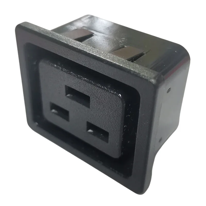 2PCS Black 16A 250V IEC320 C19 C20 universal Panel Mount Power Adaptor Plug connector socket PDU/UPS Industrial AC power socket