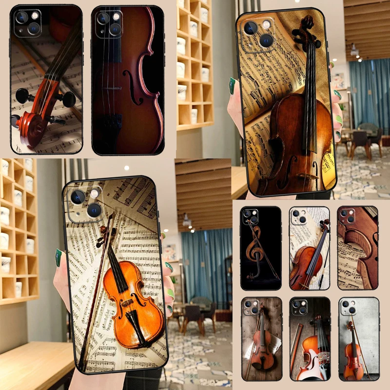 Elegant Violins Bow Sheet Music Phone Case For Samsung Galaxy S23 S26 Ultra S20 S21 S22 S24 S25 Plus S10 S25 FE Cover Shell