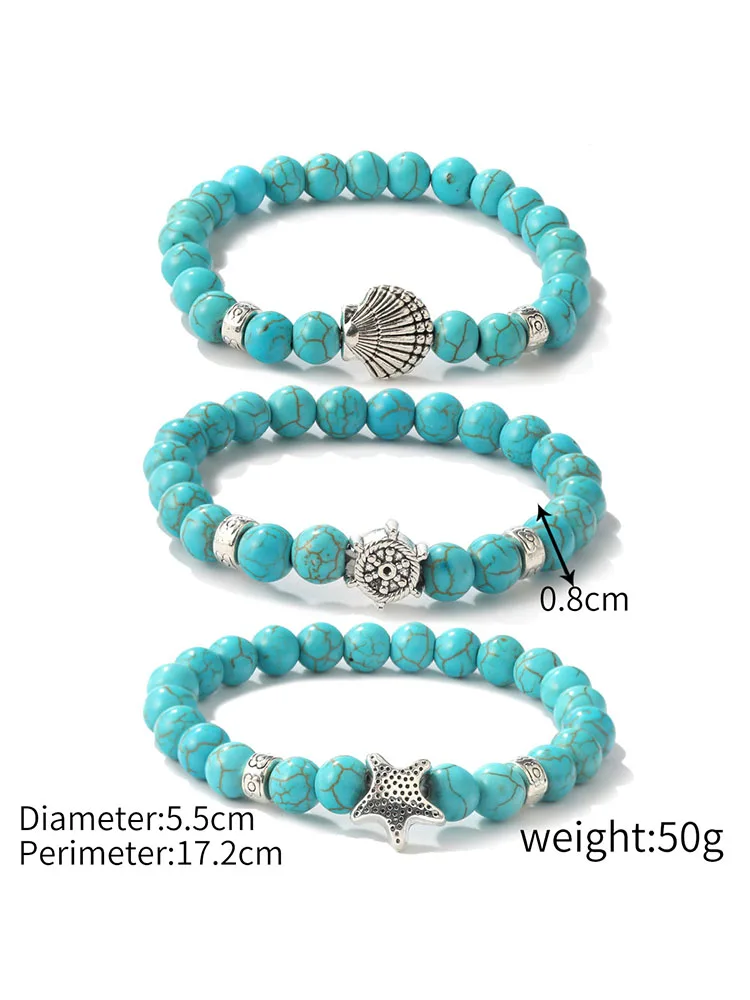 New Jewelry Bohemian Turquoise Bracelet Amazon Summer Jewelry Natural Stone Bracelet