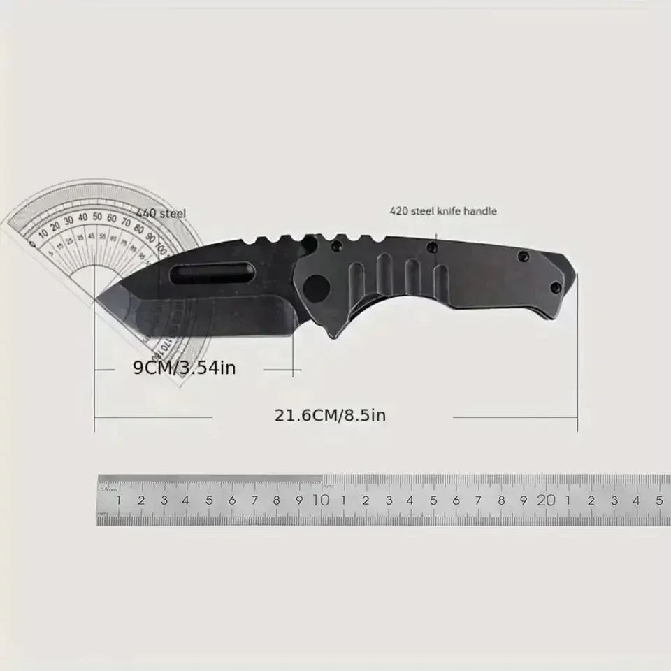 EDC Portable Pocket Knife,D2 steel outdoor folding knife multi-purpose fishing hiking knife, field survival knife tactical knife