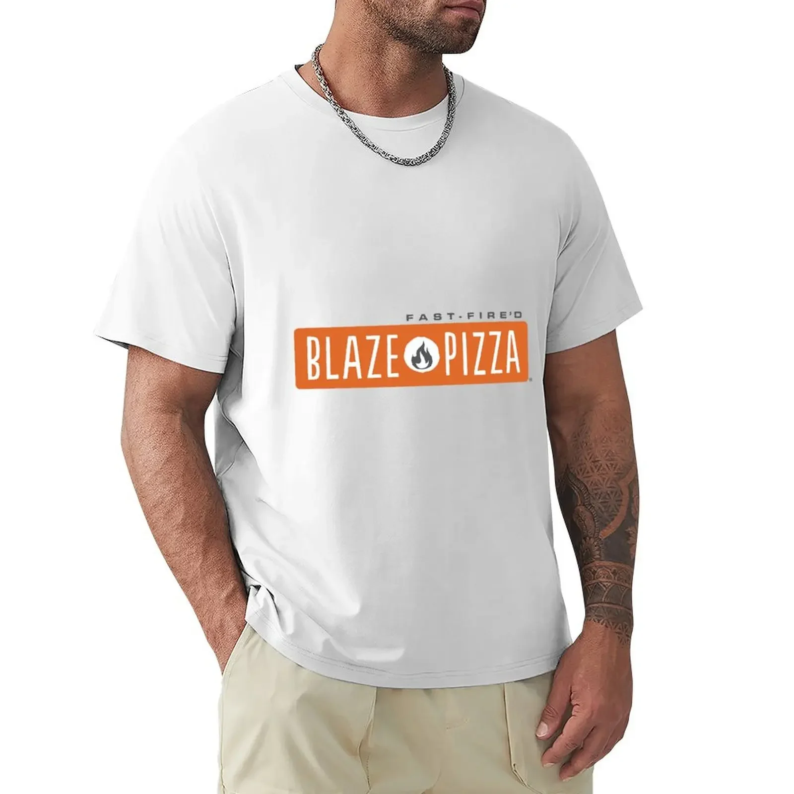 design blaze pizza restaurant logo T-shirt tops animal prinfor boys t shirts men