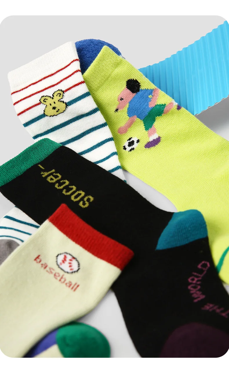 3-12T Children's Socks Spring Fashion Pattern Soccer Boy Crew Socks Baby Girls Calf Socks 4 Pairs Top Grade Quality Guarantee