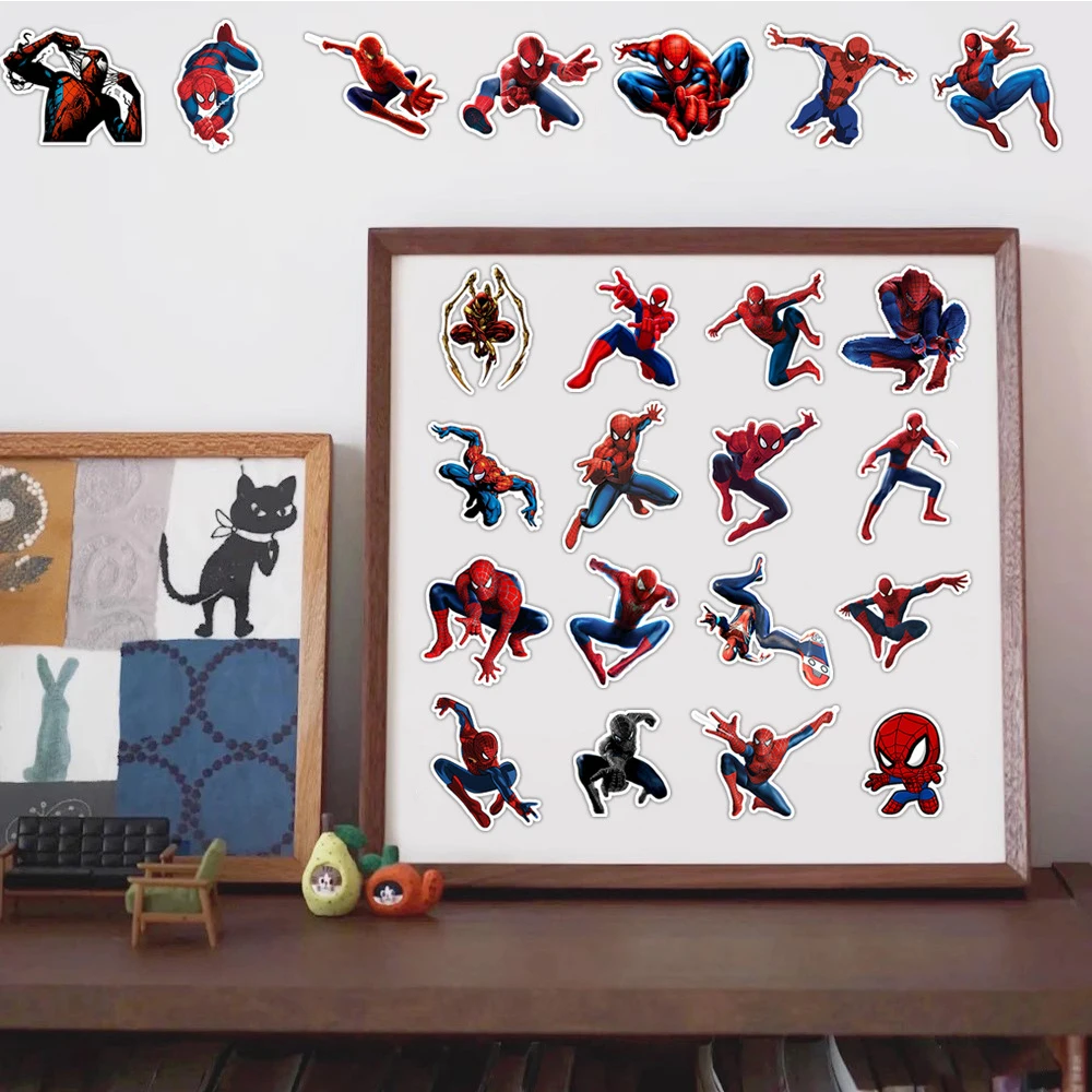 10/30/50pcs Disney naklejki odjazdowe z motywem spidermana Anime Graffiti naklejka DIY papeteria lodówka wodoodporna kreskówka naklejka na zabawka dla dzieci Gif