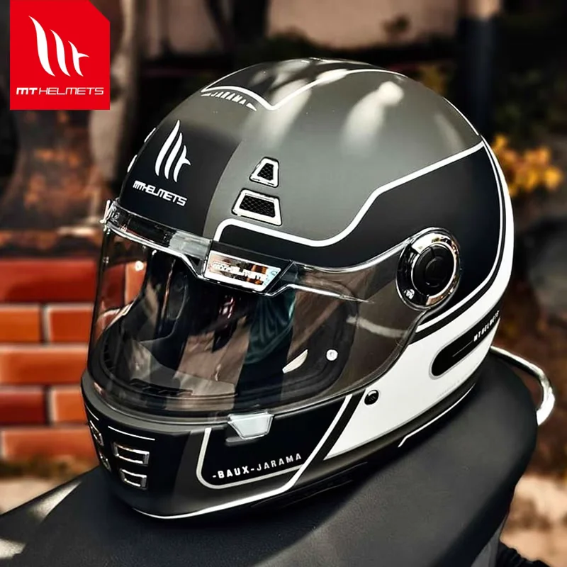 Spain MT Jarama Motorcycle Helmet DOT ECE Certification Retro Full Face Off Road Helmet Cascos Para Motos Capacete Casco Moto