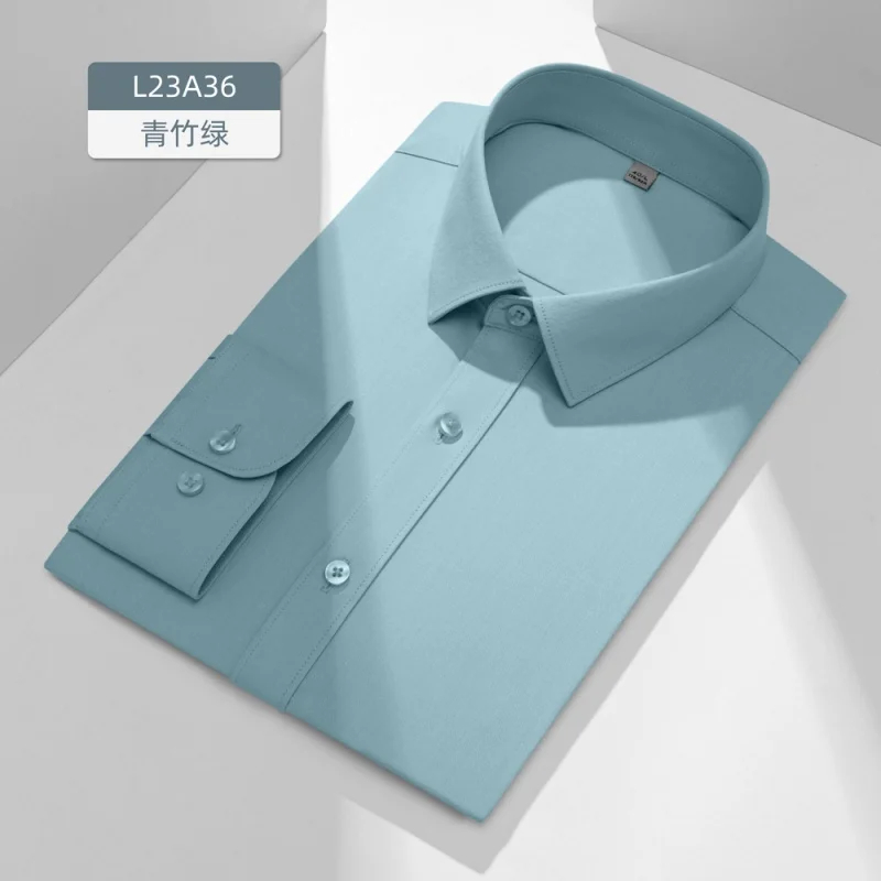 Mugwort Fiber 8XL Soft Cozy Work Man Shirts Long Sleeve Formal White Shirt for Man Long Sleeve Slim Fit Business Casual Office