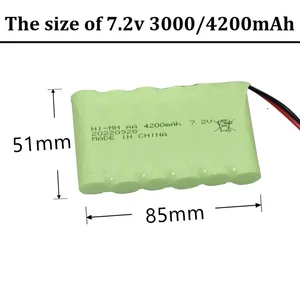 Nimh AA wiederaufladbare Batterie für RC -Spielzeuge, 4,8 V, 6 V, 7,2 V, 9,6 V, 4200mah, 3000mah, Autos, Tanks, Roboter, Waffen, Boote, 1PC 6 Hauptverkaufskassen - №2
