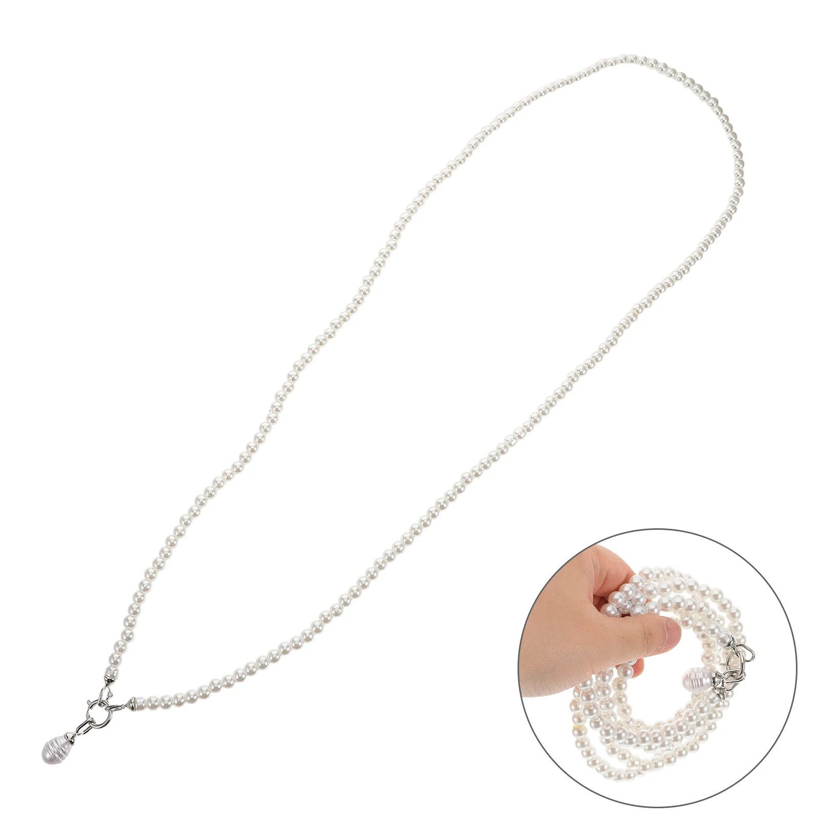 

Imitation Pearl Phone Waist Chain Crossbody Strap For Women Anti-Theft Cellphone Lanyard White Beaded Phone Chain Strap