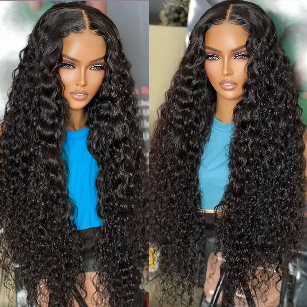 Water Curly 13x6 13x4 HD Transparent Lace Frontal 100% Human Hair Wigs 200% Brazilian 13x4 Deep Wave Lace Closure Wig For Women