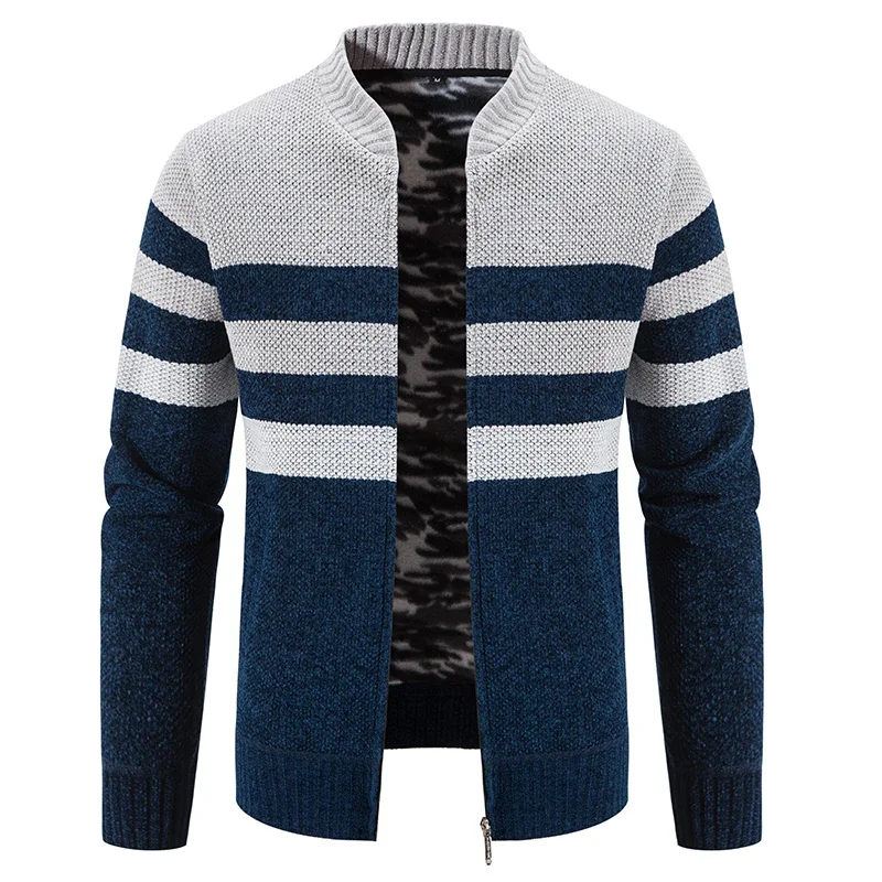 

New Men Knitted Sweaters Winter Jacquard Cardigan Streetwear Fashion Single Breasted Casual Coats