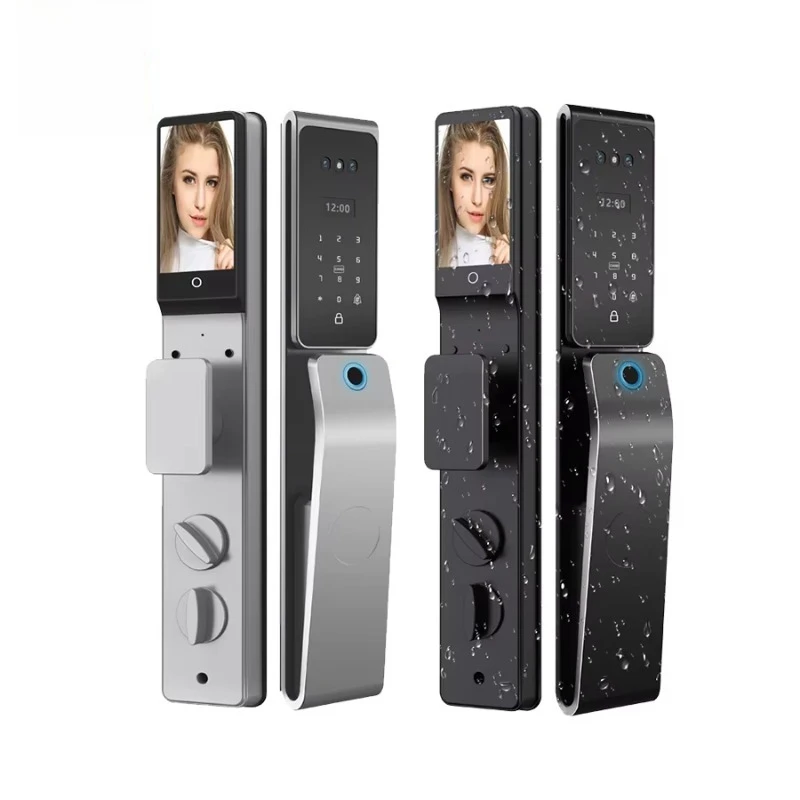 Smart 3d Face Recognition Door Lock Tuya Security Outdoor Active Intercom Camera Home Security Door Lock