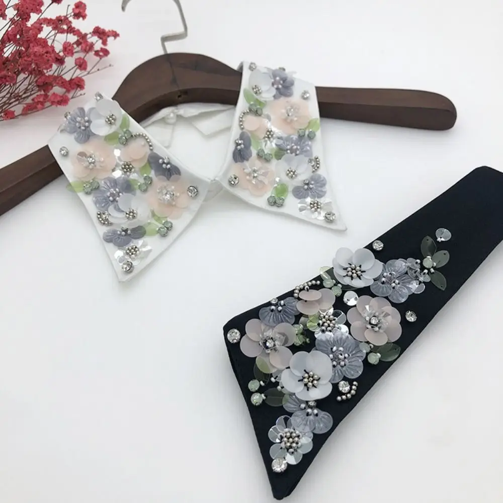 

Portable White Black Pearl Fake Collar Removable Lapel Detachable Collar Neckline Clothes Accessories Shirt False Collar Women