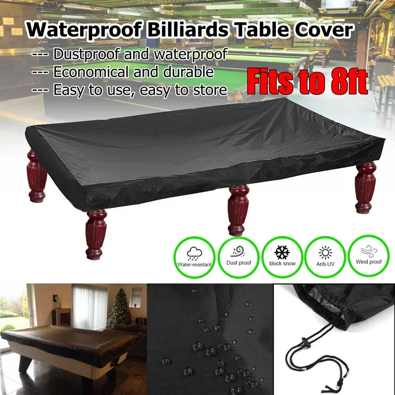 245x140x20CM Billiard Table Dust Cover Patio Furniture Table Covers Snooker Pool Table Supplies Waterproof 210D Oxford Cloth