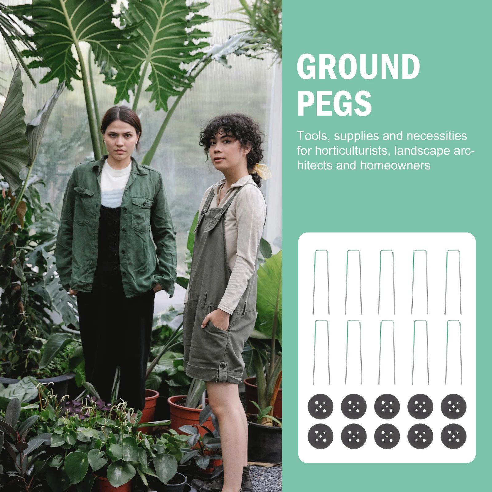 

25Sets U-Shaped Ground Pegs Garden Stakes Artificial Lawn Fixing Tent Nails Landscaping Outdoor Stakes Metal Ground Pegs