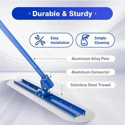 Strumento di finitura del cemento della cazzuola per calcestruzzo in acciaio inossidabile con strumento di levigatura della superficie dell'estremità rotonda e manico galleggiante